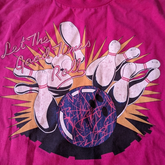 Vintage Retro "Bowling" Graphic Shirt Springhill Single Stitch XL - Picture 2 of 11